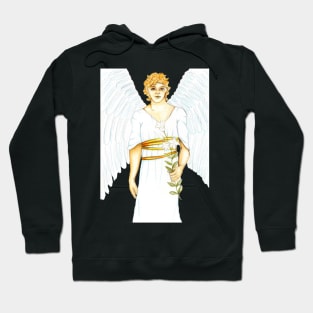 Archangel Gabriel the Messenger Angel- Dark Green Hoodie